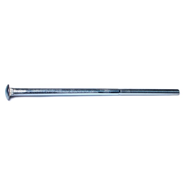 Midwest Fastener Carriage Bolt, Square Neck, 13 (Coarse), 14 in L, Steel, Zinc Plated, 25 PK 01159 - main
